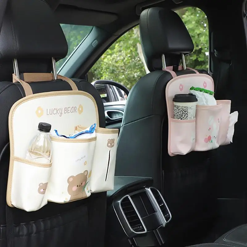 

Органайзер на заднее сиденье автомобиля, милая мультяшная сумка на заднее сиденье автомобиля, вместительный автомобильный органайзер и сумка для хранения, автомобильный держатель для планшета, тканевая коробка