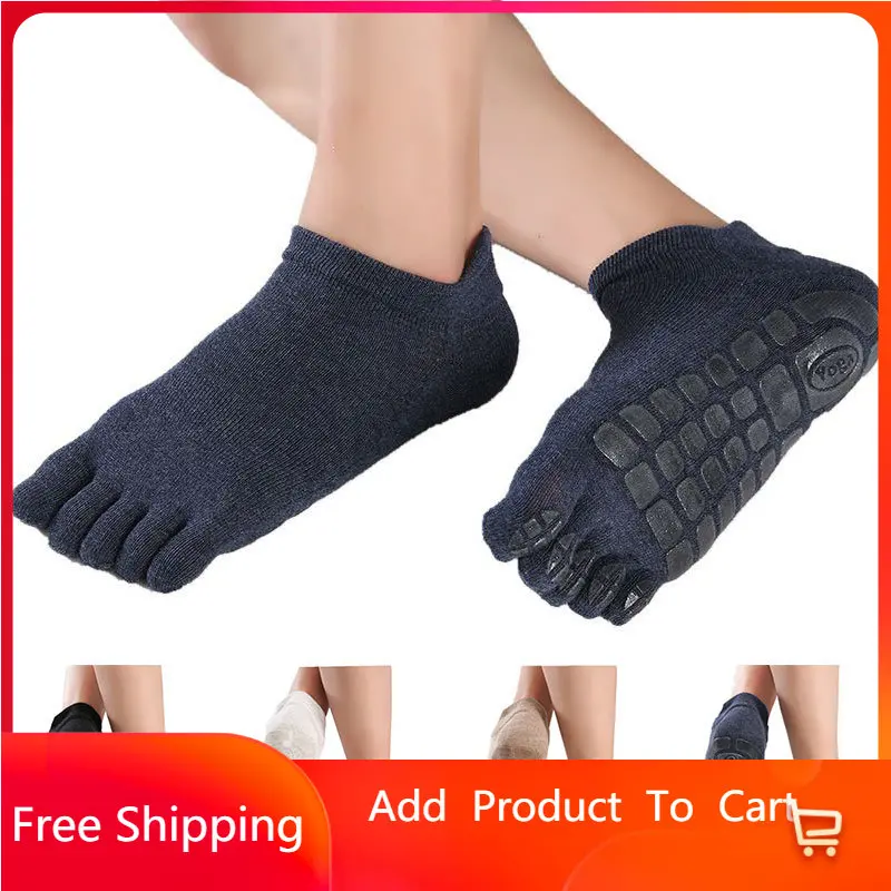 

Men Five Fingers Socks Warm Non Slip Grip Fitness Toe Socks Breathable Low Calf Slipper Fitness Yoga Floor Socks mens socks