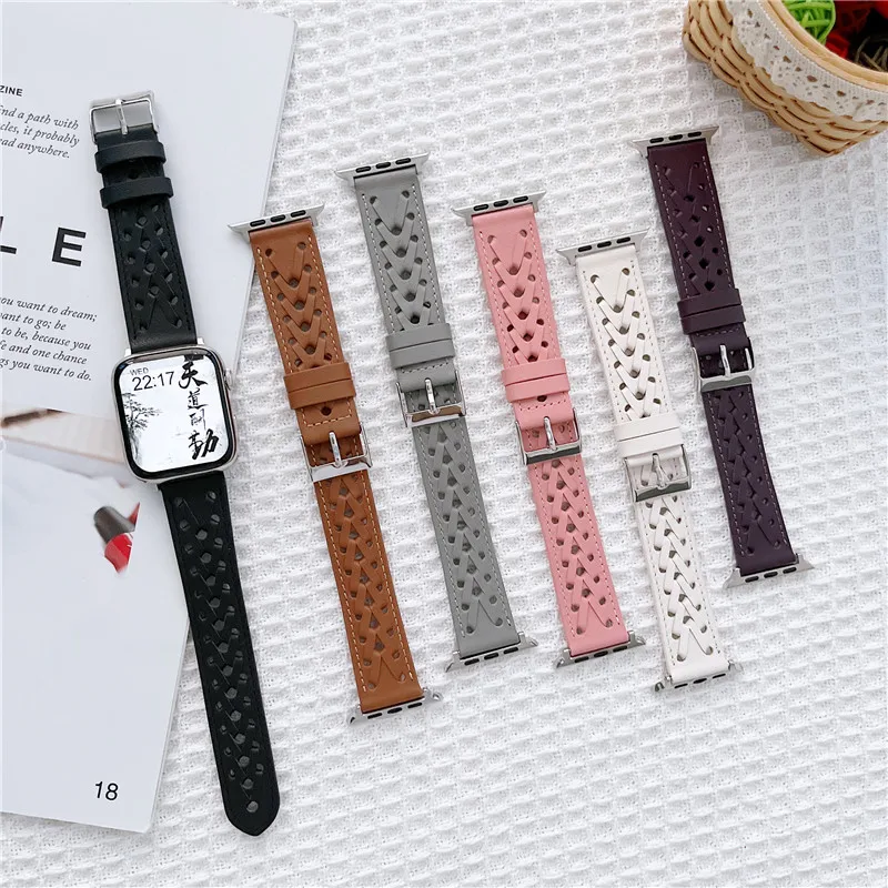 

Leather braid Strap For Apple Watch 8 band 38mm 40mm 41mm for iwatch 7 6 5 4 3 SE Replace Wrist Strap 42mm 44mm 45mm Ultra 49mm