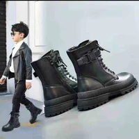 fashion winter children leather shoes plus velvet warm baby boy shoes for girl martin boots thick sole boots non slip sneakers