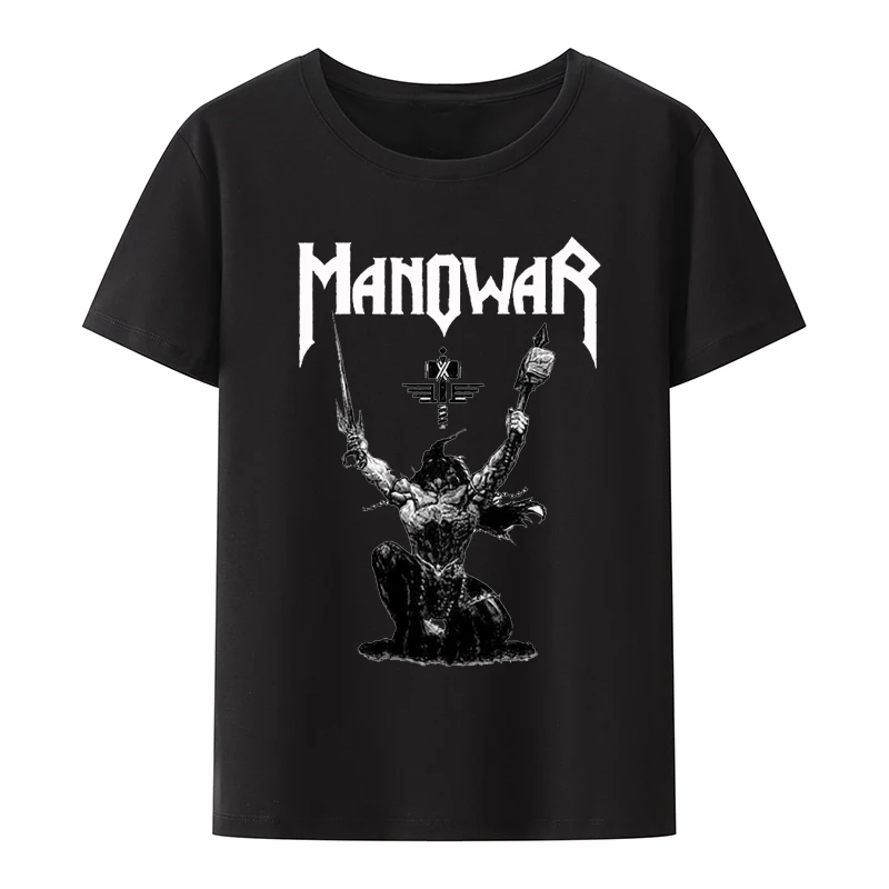 New Manowar Mens T-shirt Men Women Summer Fashion Loose Breathable Streetwear Tops Unisex Hip-hop Casual Graphic Tee Camisetas