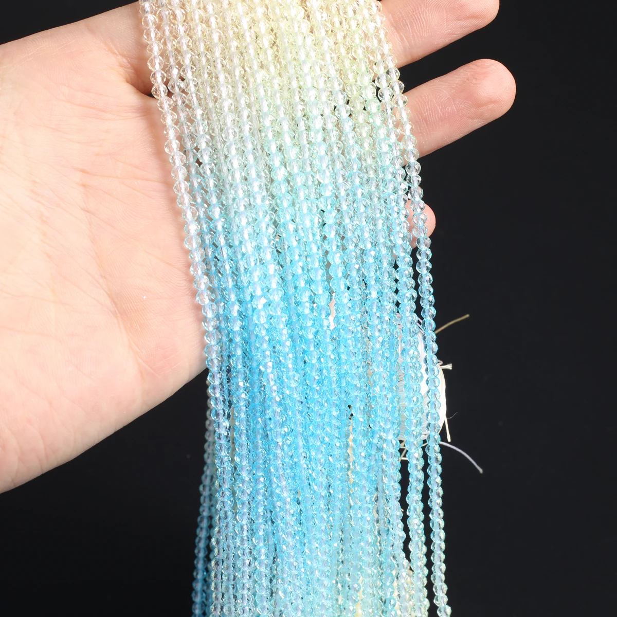 

Charming Blue Beige Gradient Spinel Loose Spacing Faceted Beads 2-3mm Jewelry Making Necklace Earrings Bracelet Accessories Gift