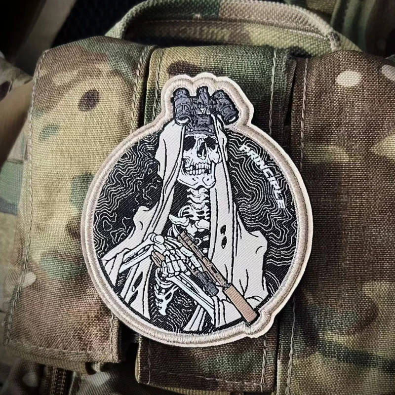 Привидение отряд функциональный военный крючок и петля призрак патч ткачество