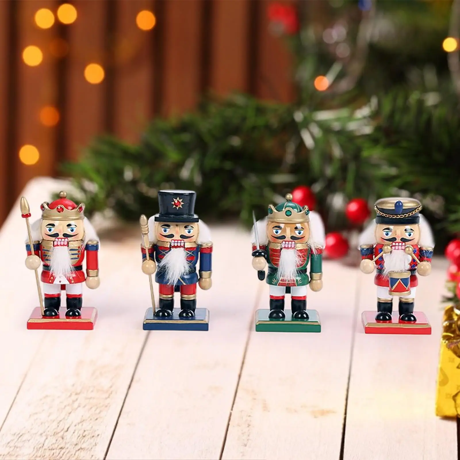 

4Pcs Christmas Nutcracker Puppet Party Favors Collectible Scene Layout