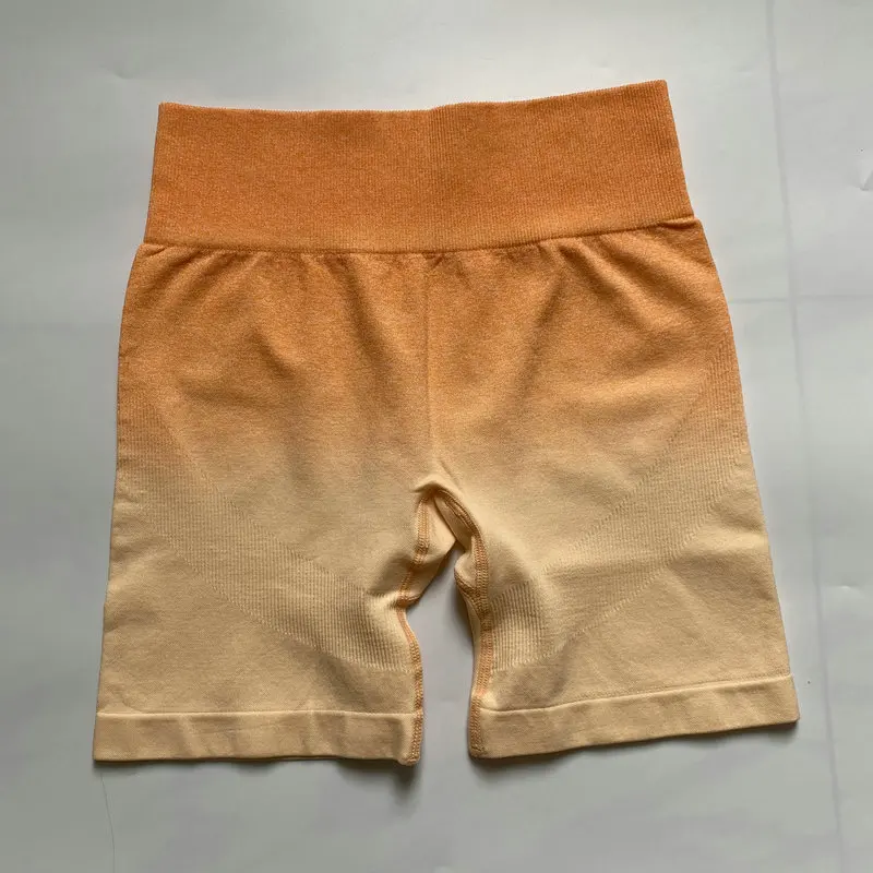 High Waist Ombre Shorts Women Sport Shorts Workout GYM Running Yoga Shorts Push Up Hip Super Stretchy Fitness Compression Shorts