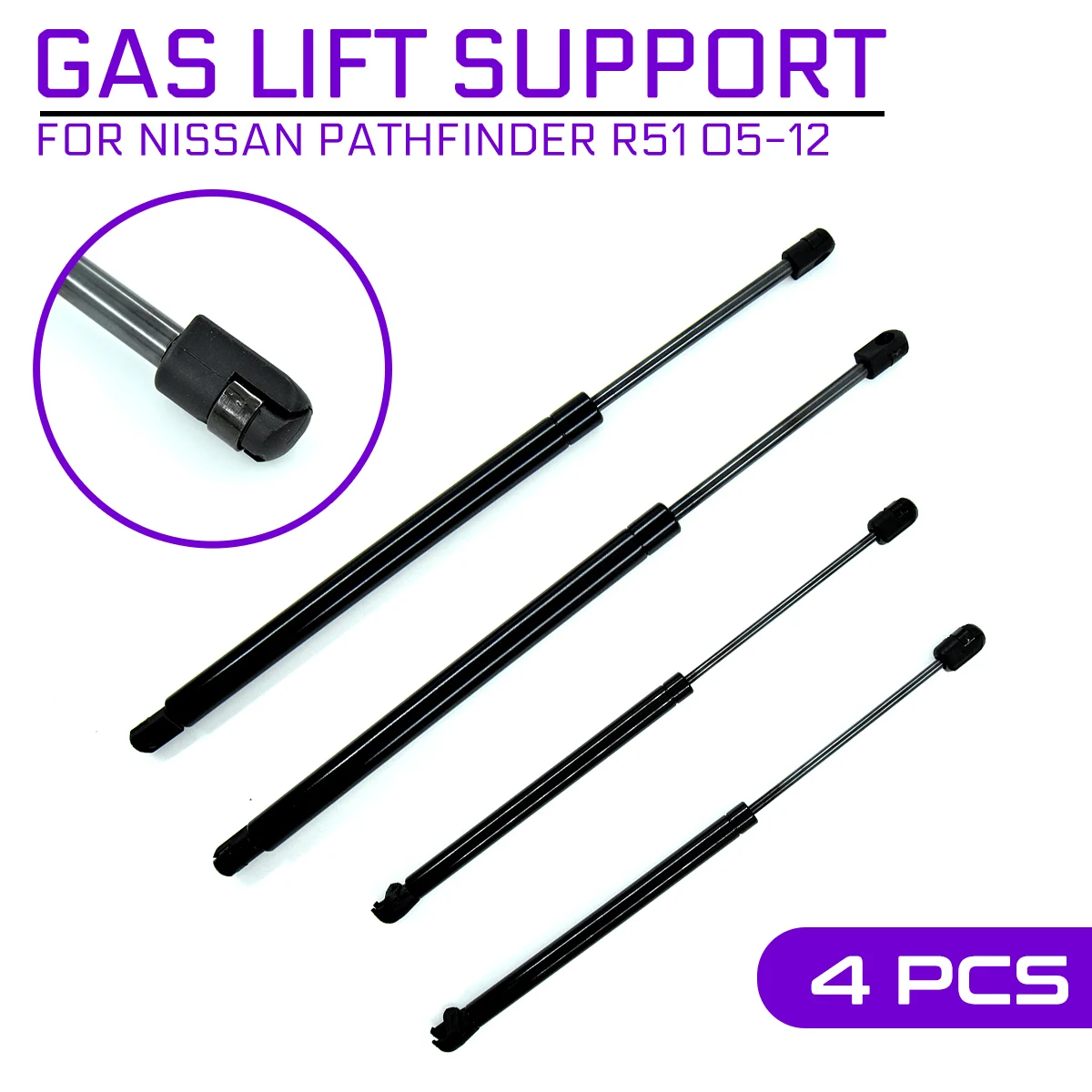 

4pcs Car Rear Window For Nissan Pathfinder R51 2005 2006 2007 2008 2009 2010 2011 2012 Tailgate Boot Gas Struts Support Bar