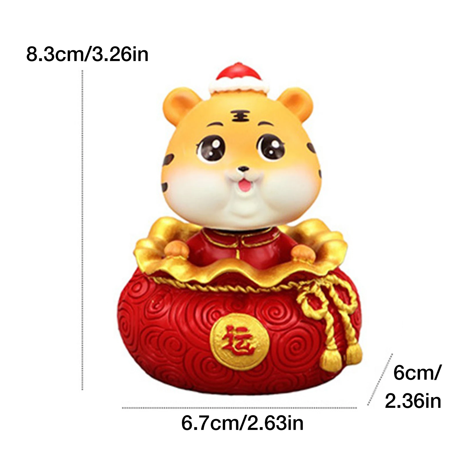 Статуя знака зодиака Тигра для приборной панели Бобл-головки фигурки из смолы