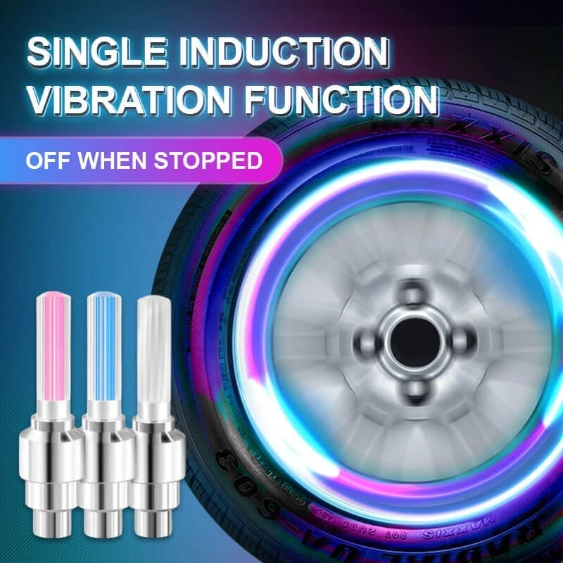

LED Car Neon Wheel Light Waterproof Led Wheel Lights Bicycle Nozzle Light Tire Valve Cap Tire Nozzle Caps Cycling Flash Lamp