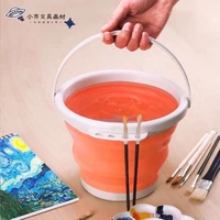 art paint bucket painting gouache folding silicone watercolor outdoor multi function wash pen paint bucket