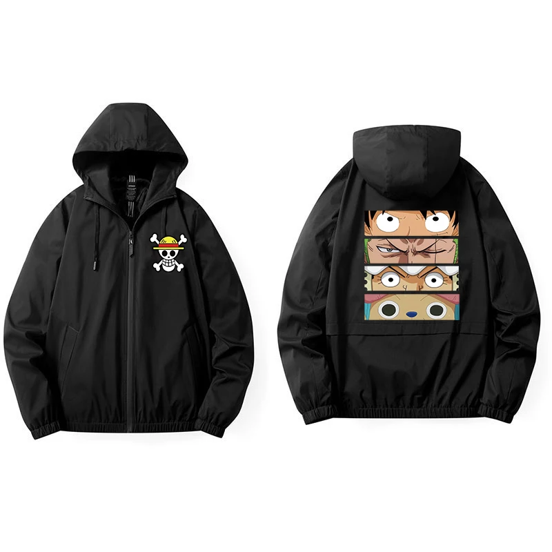 Japanese Anime Zip Up Hoodie Print Mens Jacket Daily Fall Winter Windbreak Coat Long Sleeve Graphic Sweatshirt Pullover