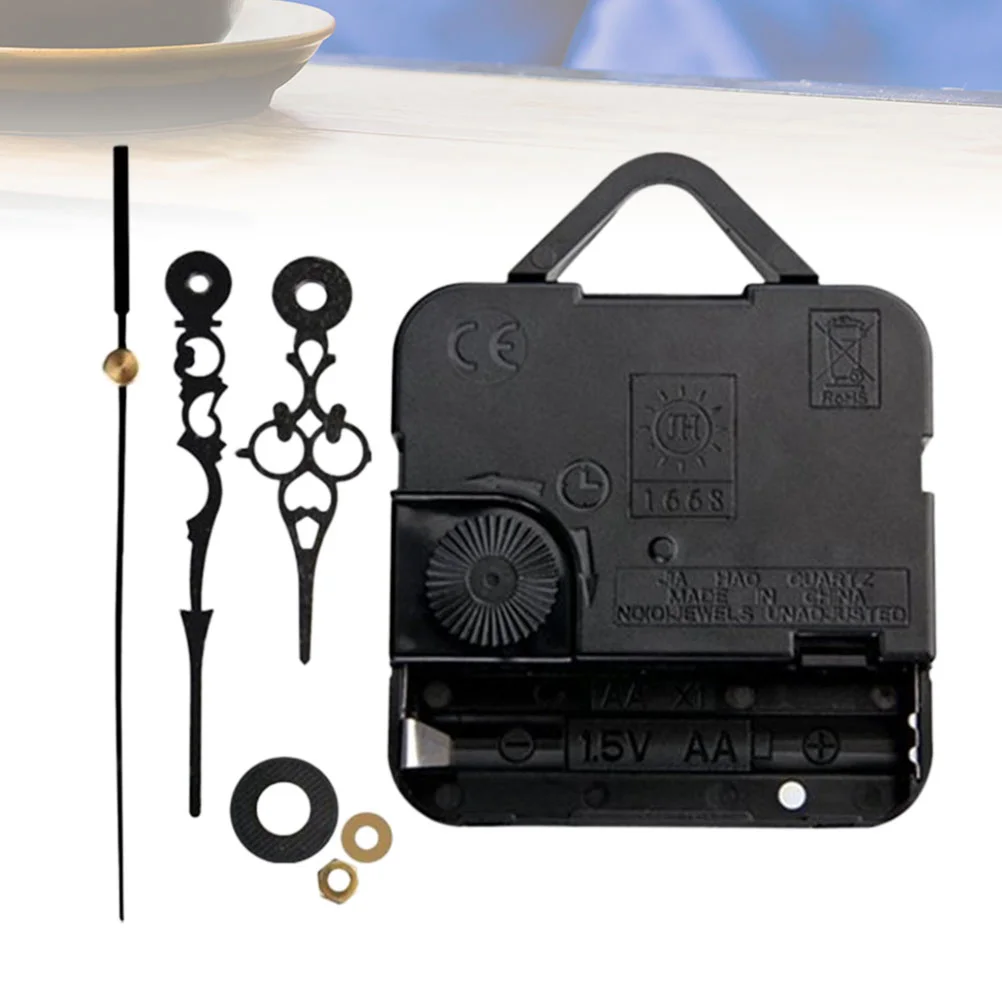 

Wall Clock with Hook Mounting Accessories Silent Sweep Second Electronic Clock Movements (Black)