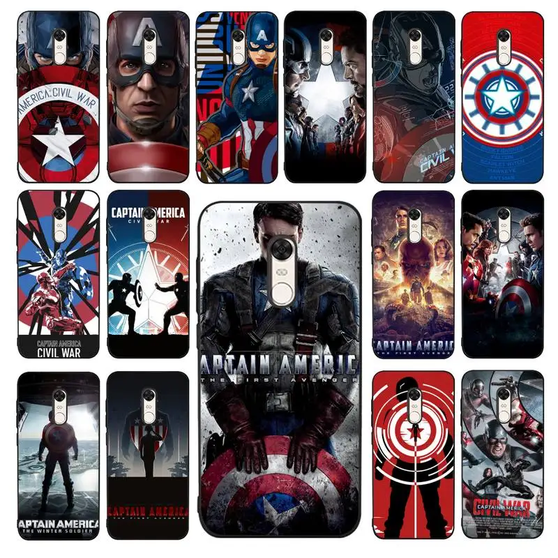 

Disney Captain America Phone Case for Redmi 5 6 7 8 9 A 5plus K20 4X 6 cover