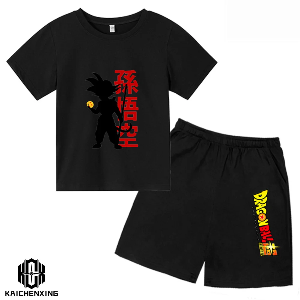 

Anime Dragon Ball Tshirt Kids Summer Fashion Cotton T-shirt Set Men Women Tops Shorts Sleeve Boys Clothes Girls Streetwear