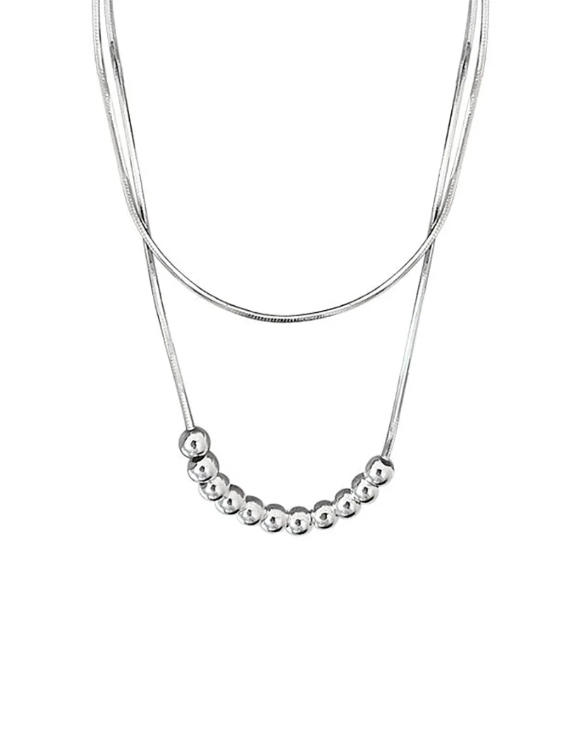 

Женское Двухслойное ожерелье, летняя простая модная круглая подвеска из бисера, новинка 2023, бриллиант