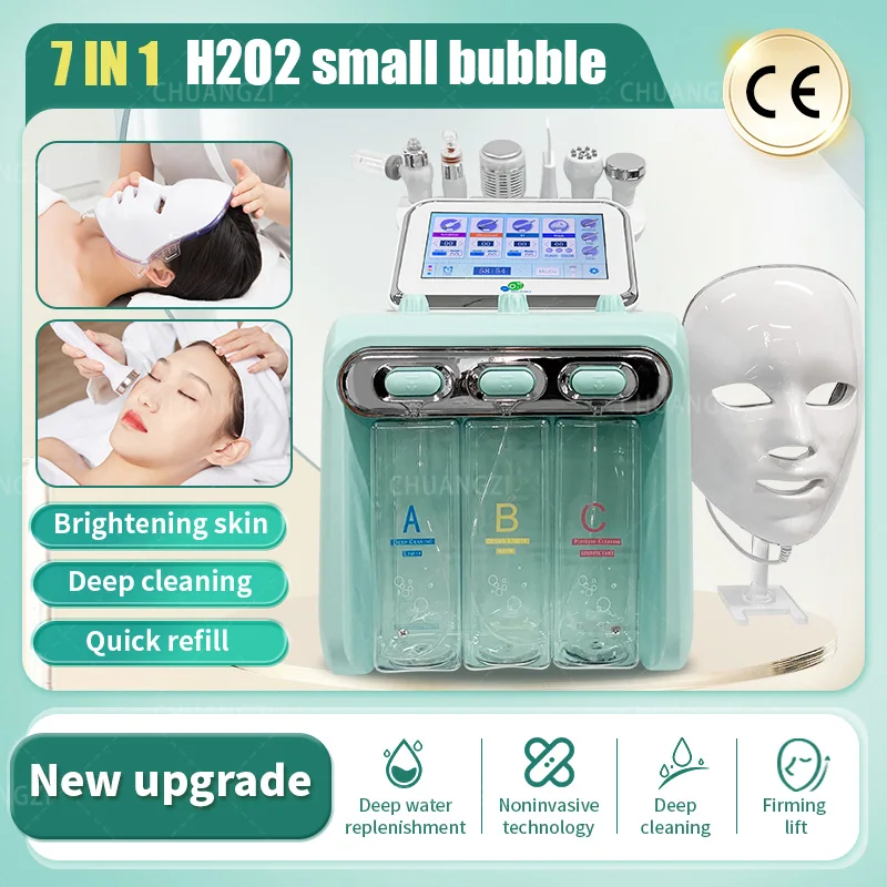 

Hydrogen Oxygen Bubble H2O2 2023 New 7-in-1 RF Beauty Facial Instrument For Deep Cleaning And Removing Dead Skin