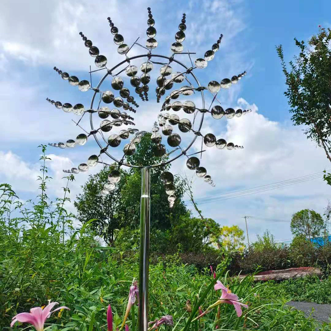 

Patio Garden Lawn Outdoor Decoration Unique Wind Collectors Magical Kinetic Metal Windmill Spinner Solar Wind Powered Decompress