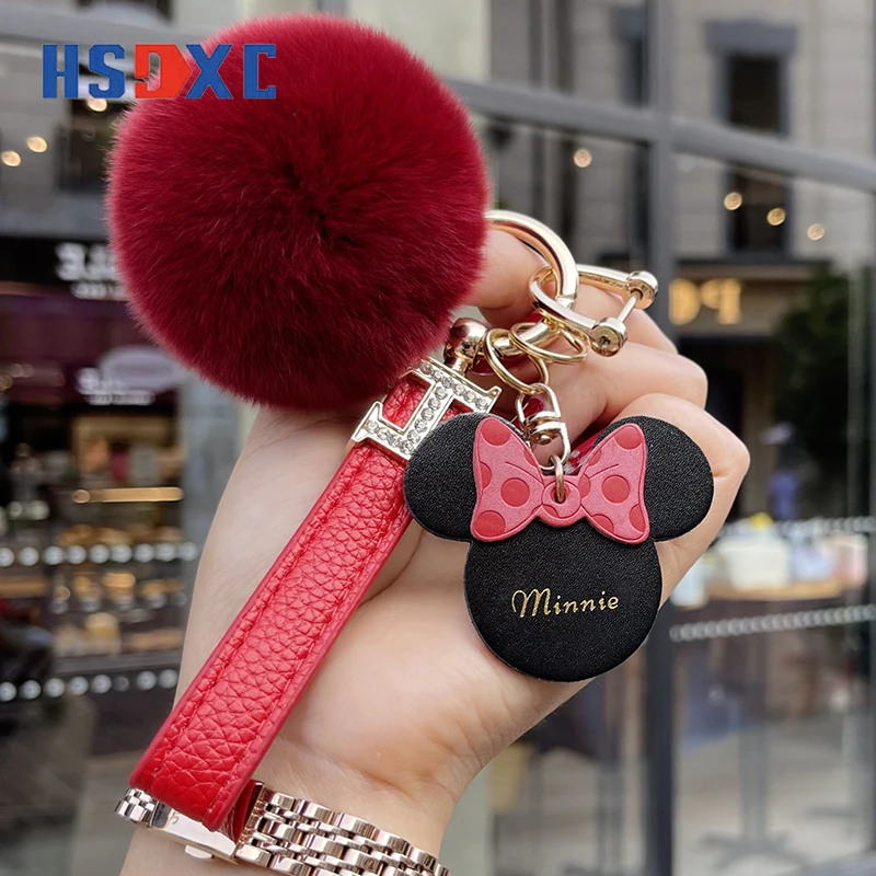 

Leather Car Key chain original fashion simple female key chain pendant men and women backpack pendant