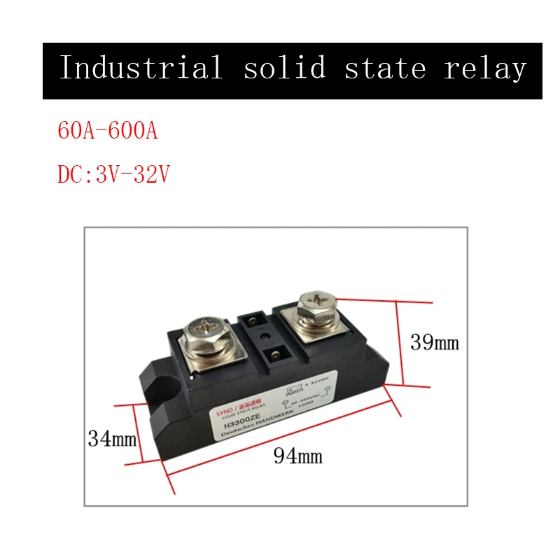 

Three-phase solid-state relay 200A 60A 80A 100A 120A 300A dc-controlled ac H3200ZE.