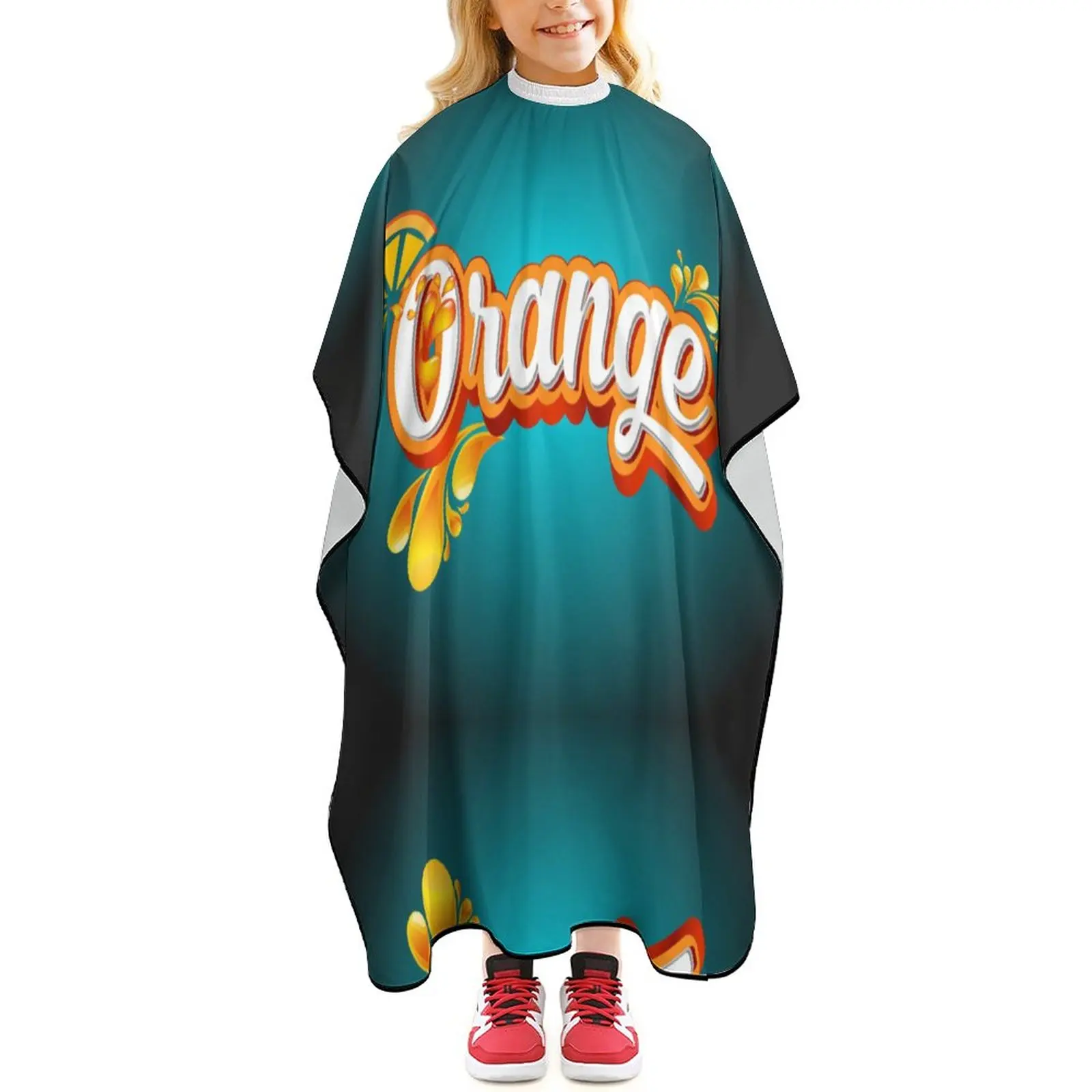 

Haircut Salon Hairdressing Cape for Kids Child Polyester Smock Cover Waterproof Shampoo Cutting Household Capes Font Orange