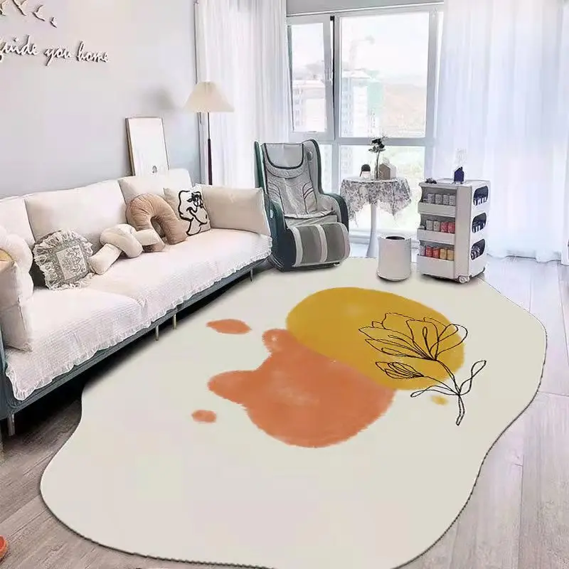 

Modern Wabi-Sabi Style Minimalist High-Definition Printed Carpet Shaped Living Room Bedroom Bedside Cushion Cloud Floor Mat