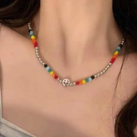 smiling face hip hop aesthetic beaded necklaces for women fashion steampunk jewelry 2022 trend bracelet gaabou jewellery