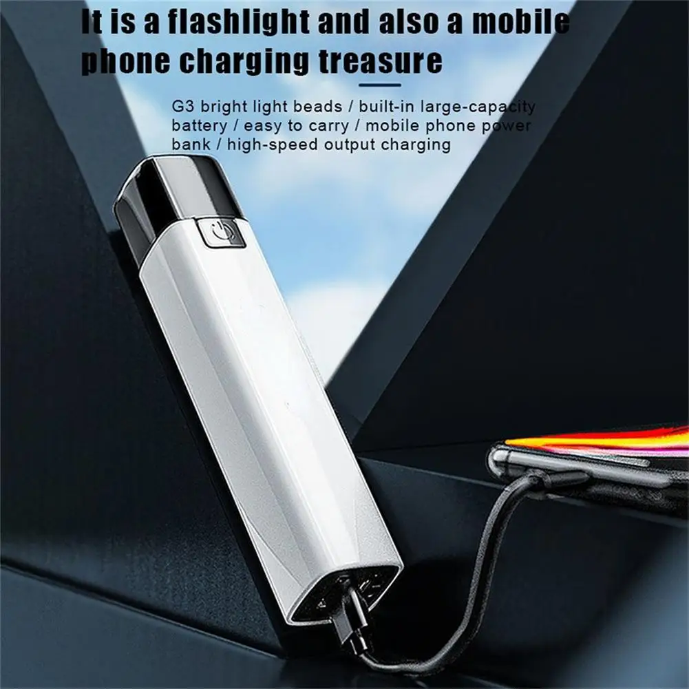 

NEW Portable Mini Flashlight Usb Rechargeable Super Bright Hand Lantern Outdoor Emergency Lighting Tool
