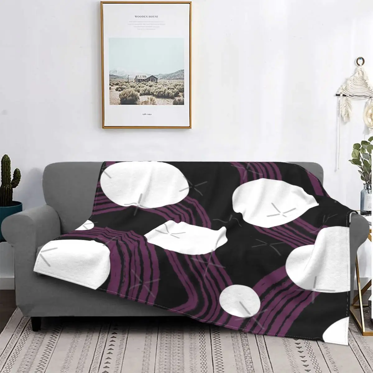 

Colcha de cocina con patrón violeta y manta blanca, cubierta de cama a cuadros, manta de verano a cuadros de Anime, colcha de Pi