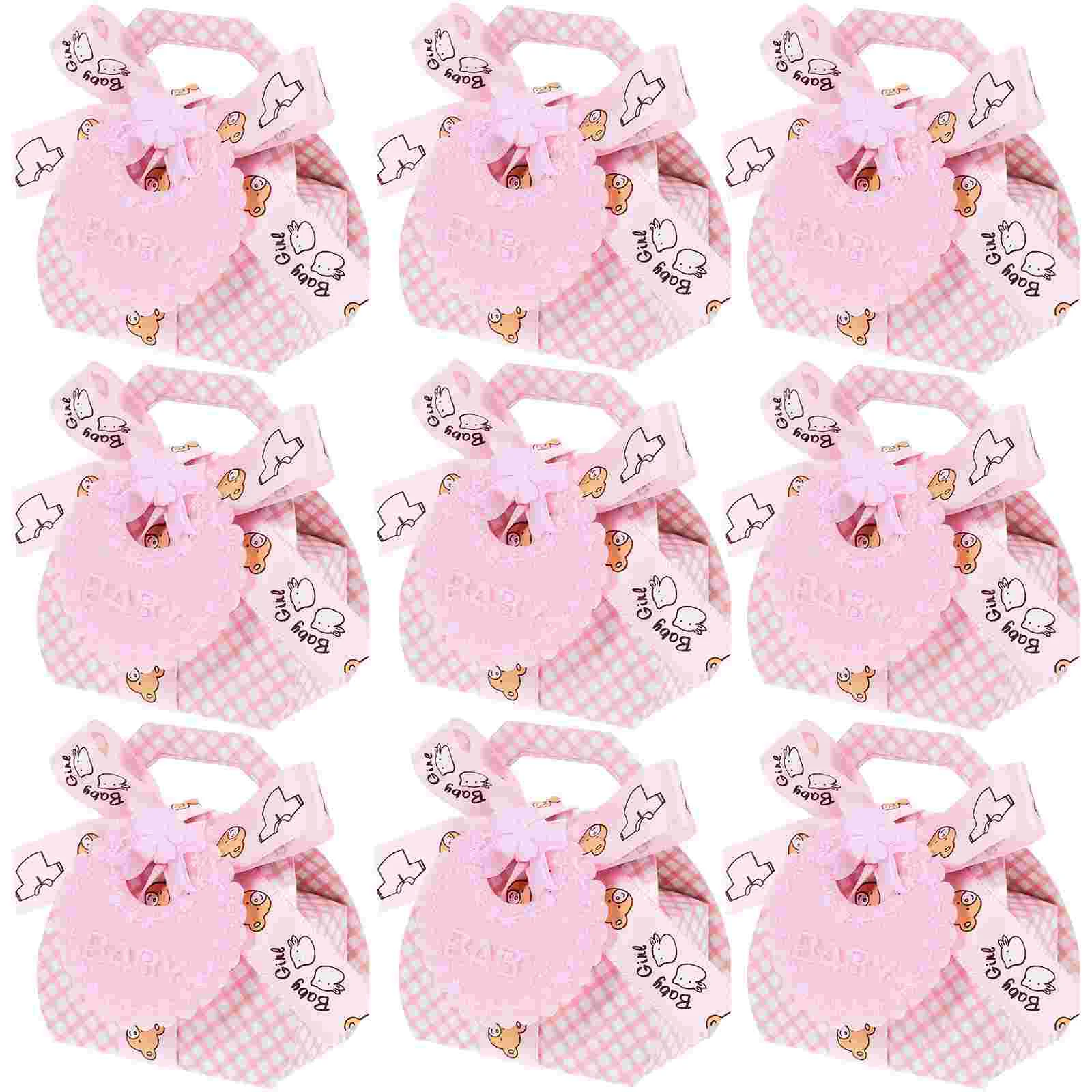 

12 Pcs Adorable Cases Wedding Candy Container Baby Bibs Supplies Party Treats Containers Bear Pattern Small