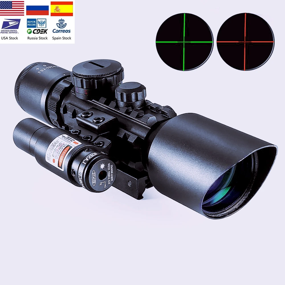 Оптический прицел для винтовки 3-10X42E M9C Red Dot Sight широкополевой со съемной диоптрией и ночным видением для охоты и наблюдения за птицами.