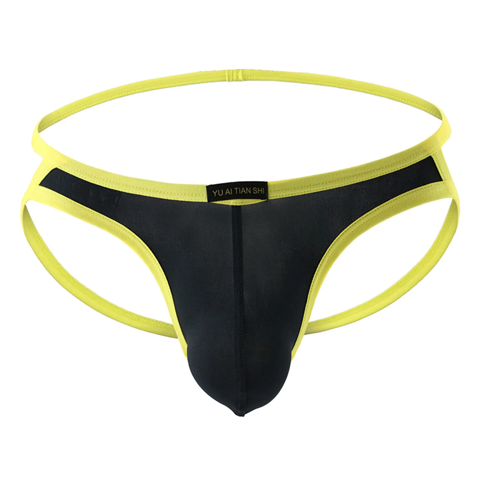 

Male's Color Block Double T-Pants Breathable Thongs Quick Dry Jockstrap Sexy G-String Low Waist Tangas Men's Panties Cueca 2023