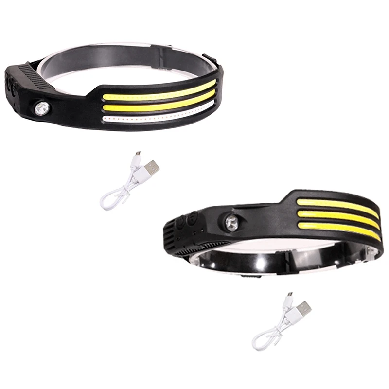 

Induction Head Light Lamp COB Head Light Lamp Headlight Flashlight USB Rechargeable Head Torch