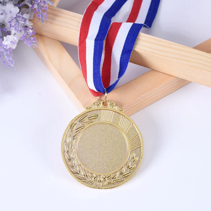 Металлические награды медали с лентой на шею золотистые серебристые бронзовые