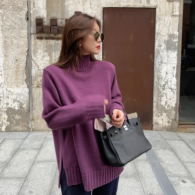 

A Autumn and winter round neck blouse women's thin inner wear and outer wear casual long-sleeved black pullover