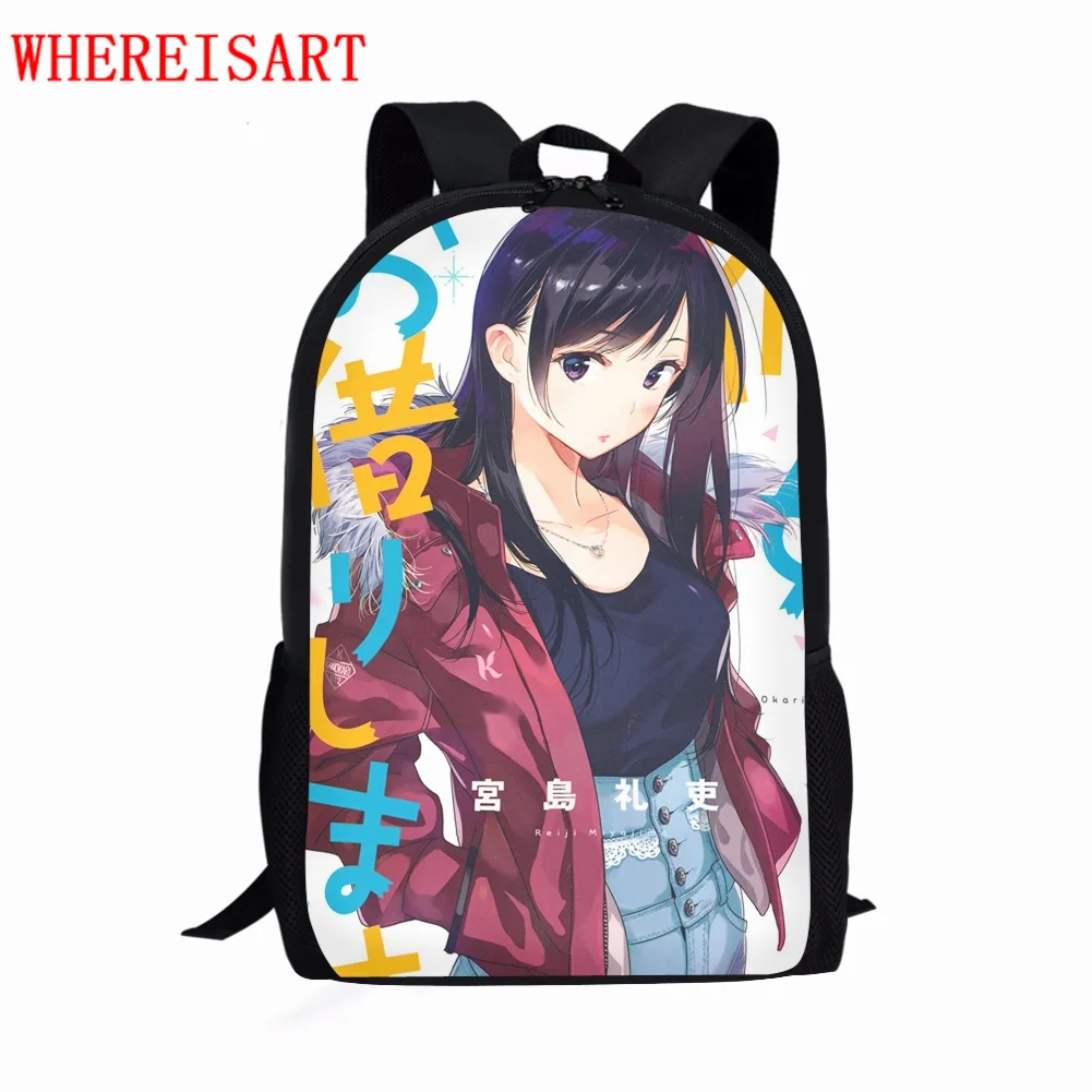 

Girls School Bag Kanojo Okarishimasu Print Primary Student High Quality Backpack Female Designer Bookbags 2022 Mochila Femenina