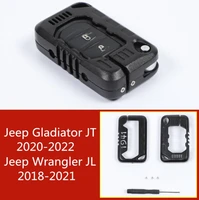 car key cover black aluminum alloy key protective shell auto interior accessories for jeep wranglerjl gladiatorjt 2018