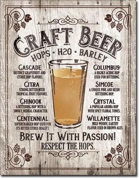 

Craft Beer Brew It With Passion Tin Sign,Tin Paintings on the Walls of Retro Bars