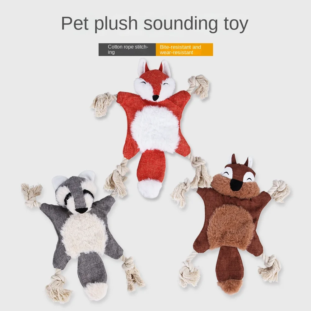 

Игрушка для собак, игрушки для домашних животных, плюшевые вокальные товары для собак, износостойкая лиса, белка, модельные игрушки для соба...