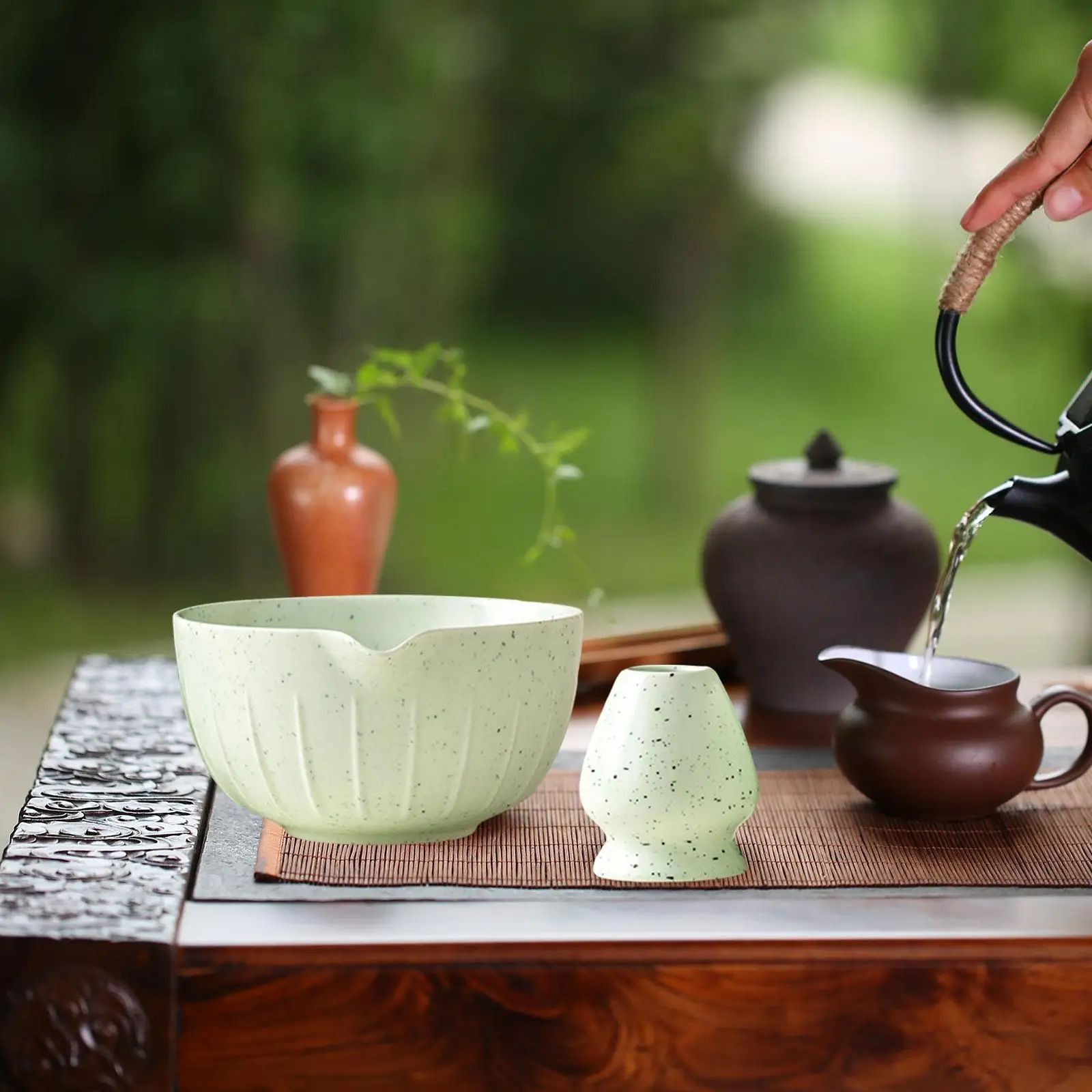 2x чайная чаша маття с держателем для венчиков аксессуары рукоделия портативная