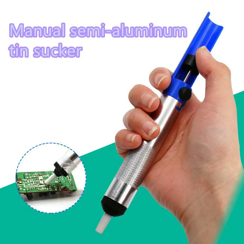 

Blue Desoldering Pump Suction Tin Sucker Durable All-aluminum Tin Suction Device Manual Solder Pump Welding Hand Tools