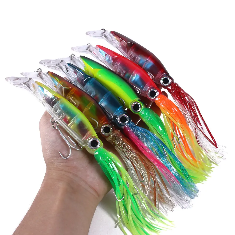 

1pcs 40g 6 Color Hard Fishing Lure Fish Bait Squid High Carbon Steel Hook Octopus Crank For Artificial Tuna Sea Allure Tool