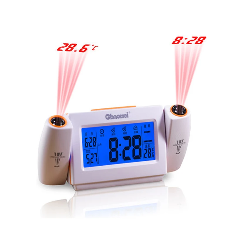 

Hot LED Digital Alarm Clock Projector Thermometer Time Date Display Projector Date Calendar Snooze Clock Desk Watch