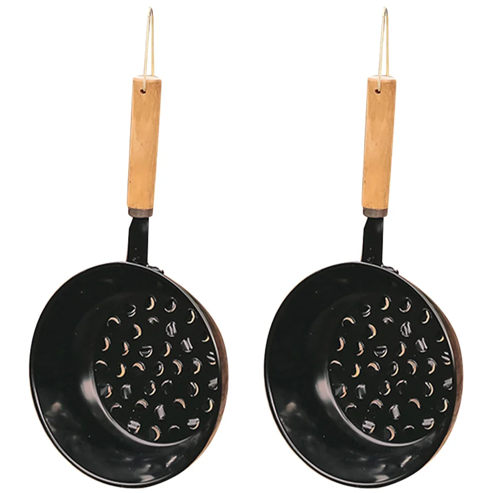 

2 Pcs Grill Tools Outdoor Fire Stove Charcoal Burning Pan Barbecue Camping Burner Pot Grilled meat