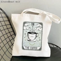 women shopper bag the coffee tarot card witchy bag harajuku magic shopping canvas shopper bag girl handbag shoulder lady bag