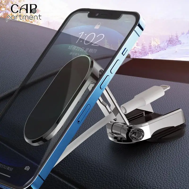 

Magnet Mobile Cell Phone Holder Stand Folding Magnetic Car Phone Holder Rotation Portable Mount Bracket In Car Adjustable
