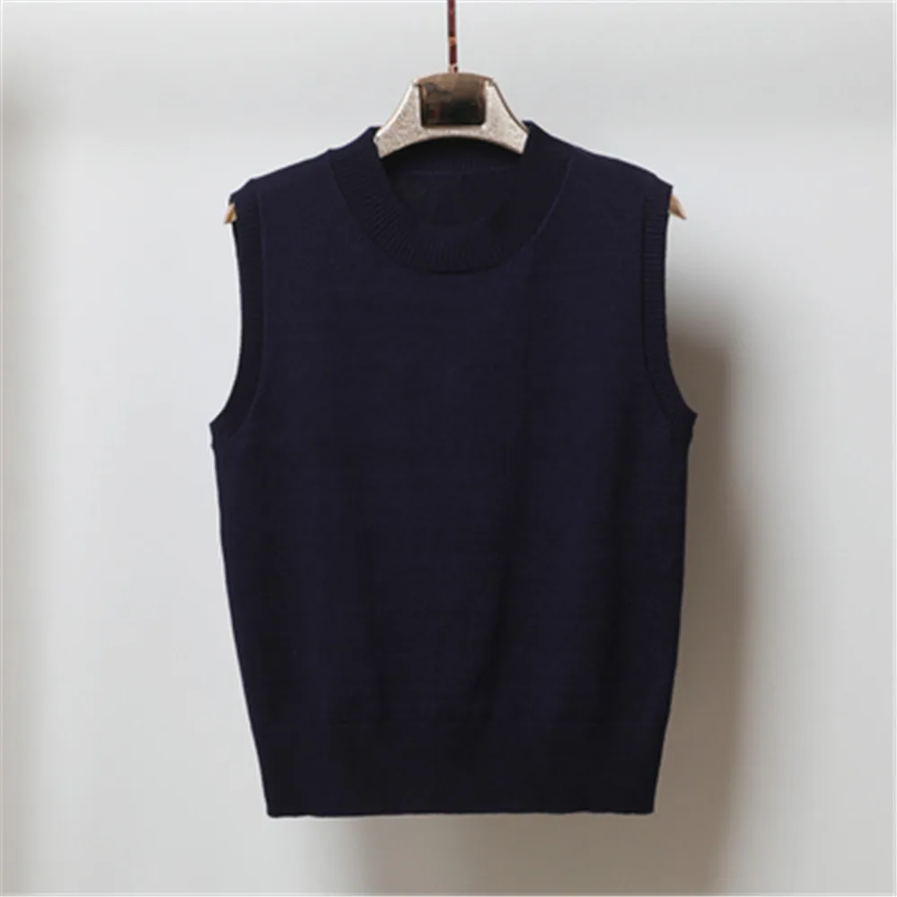 

Loose V-neck Sleeveless Sweater For Women Spring Autumn Basic Clothing