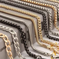 replacement 100 125cm handbag metal chains shoulder bag strap belt chain diy gold silver black handles bag accessories women bag