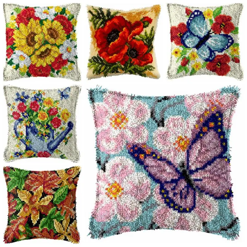 

Butterfly Series Exquisite Coarse Wool Cross Stitch Carpet Embroidery 3D Segment Embroidery Pillow DIY Handmade Material Package
