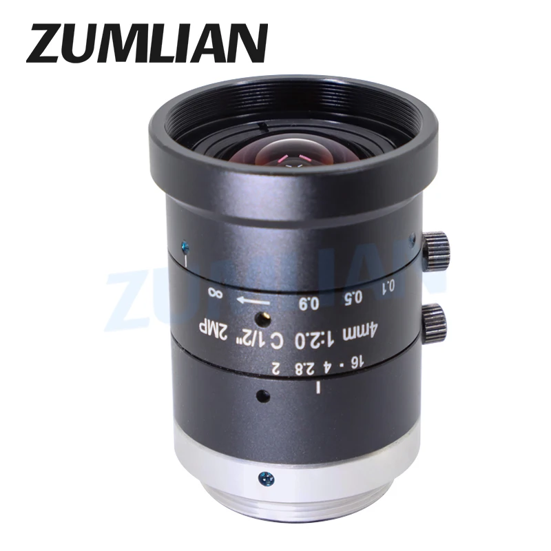 2MP Large Wide Angle lens 4mm F2.0 C-Mount Machine Vision Lens Low Distortion FA for Camera Filter Thread M30.5 CCTV