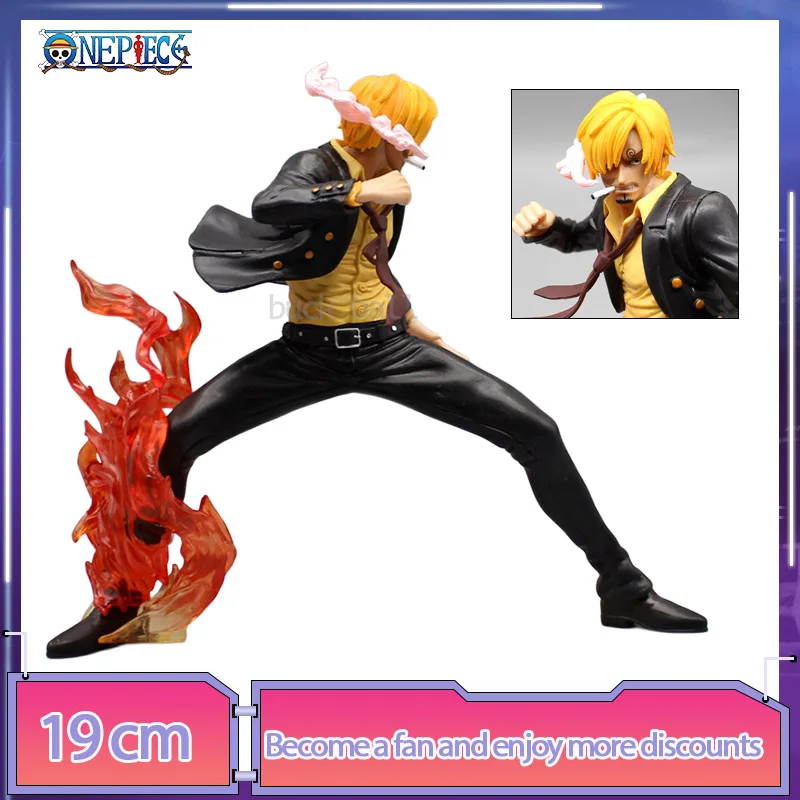 

One Piece Sanji Anime Figure Sanji On Fire Gk Statue Figurines Pvc Model Doll Collectible Ornament Desktop Decoration Toy Gift