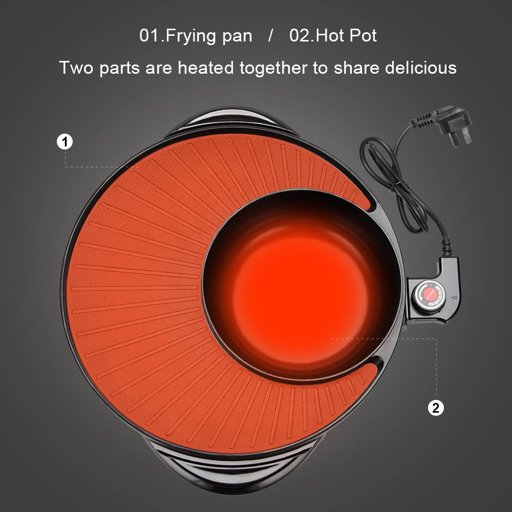 Портативный гриль-барбекю мини-электрический гриль-раклет с антипригарным